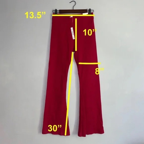 VS PINK Medium Short Stretch Cotton Ribbed Flare Lounge Legging Red - Picture 10 of 10